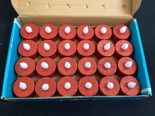 24pk Battery Operated Gitter Tealights - Lot 470