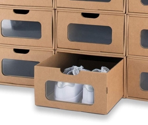 Stackable Cardboard Boxes,with Marking Labels,Transparent Window - Lot 340