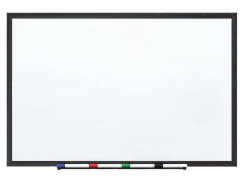Standard Durable Magnetic Steel Whiteboard, Black Aluminum Frame, 2'x1.5' - Lot 170