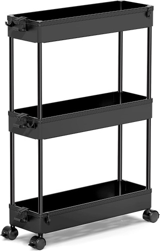 3 Tier Slim Rolling Storage Cart, 5.1"x15.75"x23.5" - Lot 329
