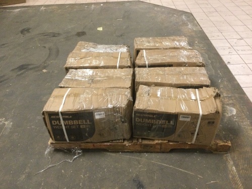 Lot of (8) BESPORTBLE Adjustable Dumbbell Sets with Total 66LB.  - Lot 13
