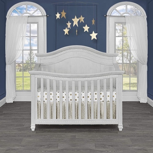 Evolur Madison 5 in 1 Curved Top Convertible Crib, Antique Grey Mist. Appears New - Lot 62