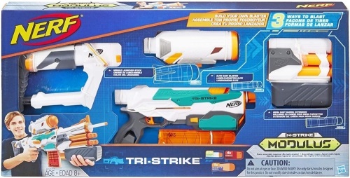 Nerf Modulus Tri-Strike with Accessories - Appears New in Damaged Box - Lot 113