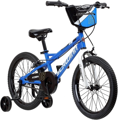 Schwinn Koen Boys Bike with Training Wheels, 18" Wheels, Blue - New in Damaged Box  - Lot 116