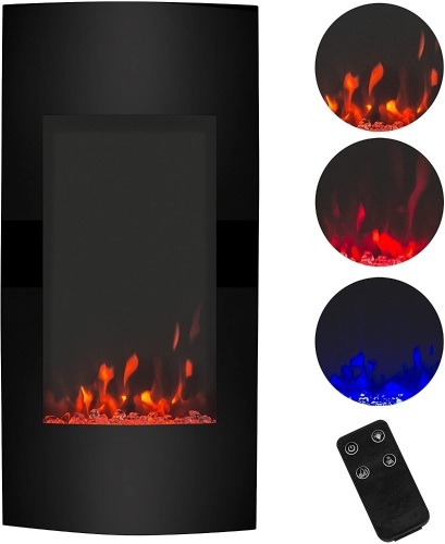 38in 1500W Electric Vertical Wall Mounted Fireplace Heater w/ 3 Color Settings, Adjustable Heat and Remote Control. Appears New - Lot 131