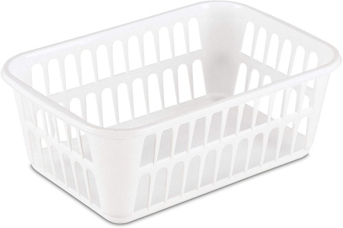 Lot of (2) 48ct Sterilite Storage Baskets, White, 11.75" x 8" x 4.5" - Appear New  - Lot 200