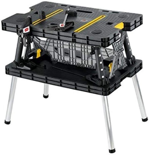 Keter Folding Work Bench for Miter Saw Stand, Woodworking Tools and Accessories - New with Damage, See Pics - Lot 211
