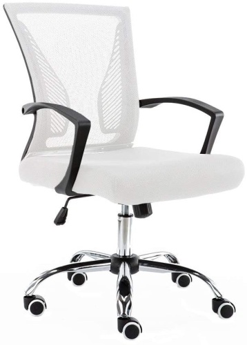 Modern Home Mid-Back Office Chair, White/Black - Appears New  - Lot 217