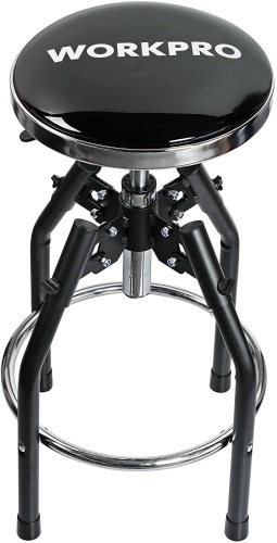 Workpro Heavy Duty Adjustable Hydraulic Shop Stool, Black - Appears New - Lot 234
