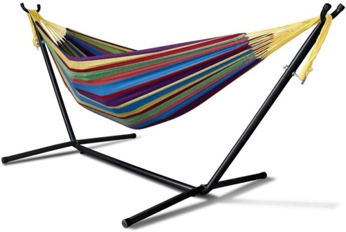 Anyow Adjustable Two Person Hammock with Steel Stand, Easy Set Up - Appears New - Lot 242
