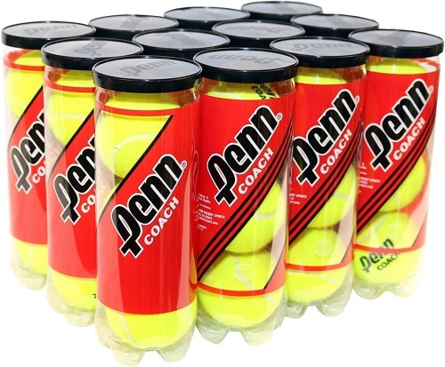 Penn Coach Pressurized Tennis Balls, Regular Duty Felt Practice & Training Balls,12 Packs of 3 - Appear New  - Lot 243