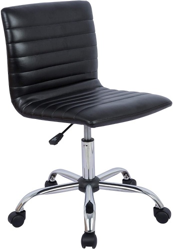 AmazonBasics Modern Adjustable Low Back Armless Office Chair - Appears New in Damaged Box  - Lot 252