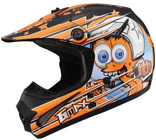 GMax Superstar TC6 Offroad Helmet, Youth Small, Black/Orange - NEW in Damaged Box  - Lot 300