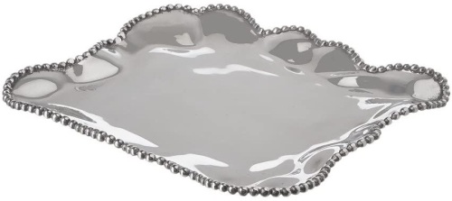 Lenox Organics Beaded Wave Large Square Tray, 17.5" - Appears New  - Lot 306