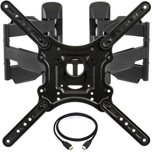 Corner TV Wall Mount for Most 23"-55" Flat Panel Displays up to 132lb, Full Motion Swivel Articulating Dual Arm - Appears New  - Lot 336