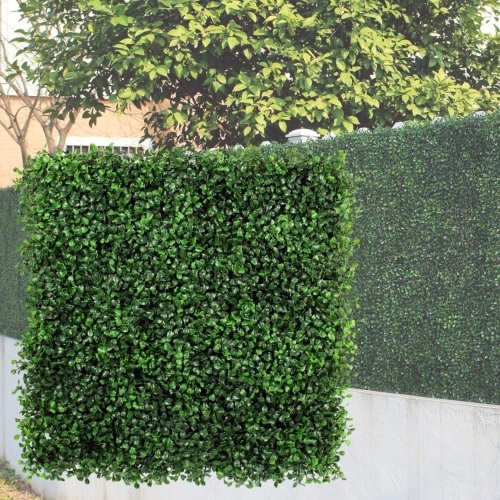 GENPAR Artificial Boxwood Hedge Panels, 20" x 20", 12 Panels - Appears New in Damaged Box  - Lot 342
