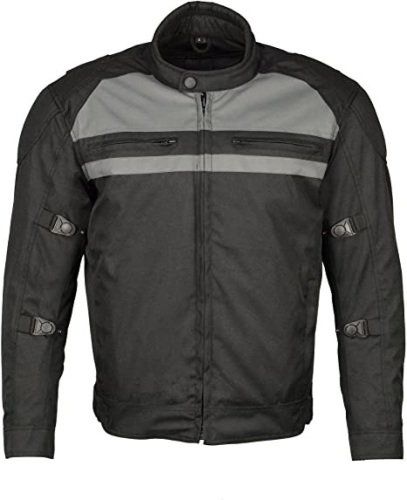 M Boss Motorcycle Apparel BOS11700 Black Mens Nylon Racer Jacket with Reflective Piping, 2XL. Appears New - Lot 343