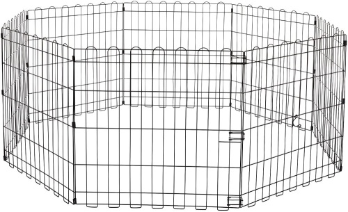 AmazonBasics Foldable Metal Pet Exercise and Playpen - Appears New in Damaged Box - Lot 422