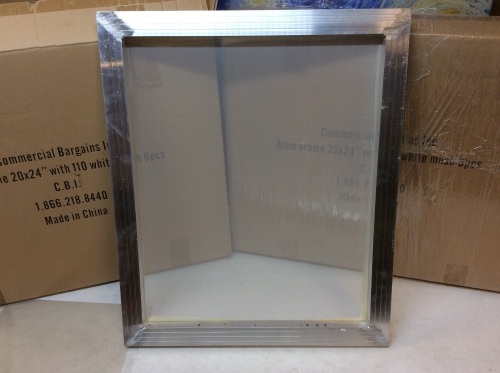 Lof of (2) Commercial Bargains Set of 6 Aluminum Frame 20" x 24" Screen Printing Screens with 110 White Mesh - Appear New  - Lot 431