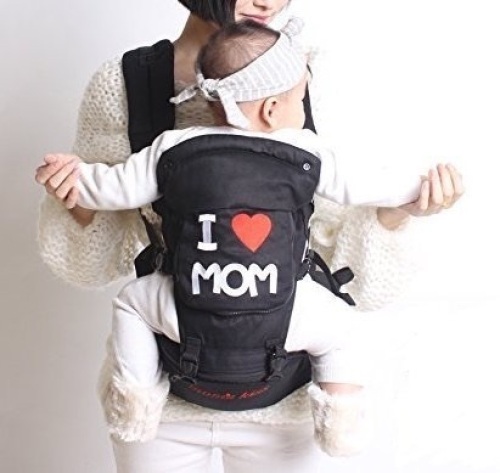 Lot of (6) Momskiss Cotton Baby Carrier with Hip Seat, 3 Months+, Black - Appear New  - Lot 458