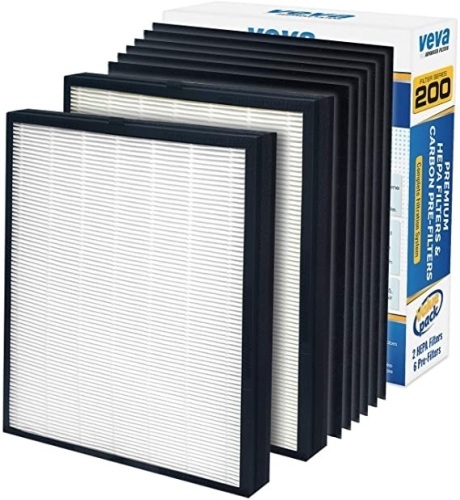Lot of (2) Premium HEPA Replacement Filter Packs of 2 with 6 Activated Carbon Pre Filters, Series 200 - NEW - Lot 489