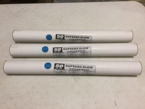 Lot of (3) 50-Packs of 22" Inch Glow Stick Necklaces - Lot 493