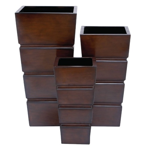 Set of 3 Contemporary Rectangular Iron Planters. Appear New - Lot 503