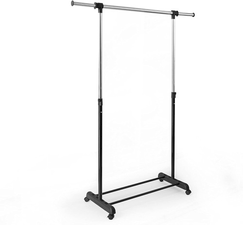 Lot of (3) Adjustable Single Rod Garment Racks with 4 Casters - Appear New  - Lot 510