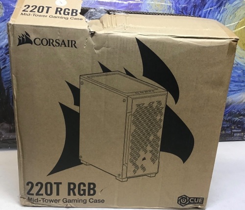 Corsair iCUE 220T RGB Mid-Tower Gaming Case - New with Damage, For Parts or Repair, See Pics - Lot 528