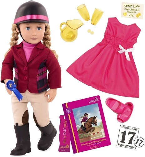 Our Generation Lily Anna 18" Deluxe Posable Equestrian Horse Riding Doll with Book and Accessories - NEW in Damaged Box - Lot 644