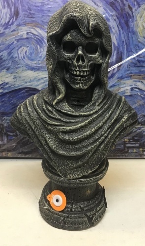 18" Motion Activated Skeleton Bust - Appears New  - Lot 666