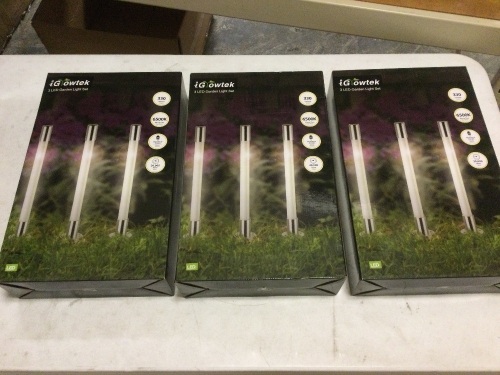 Lot of (3) New 3-Packs of LED Garden Lights. Good Quality. NEW - Lot 670