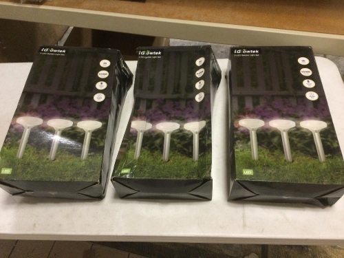 Lot of (3) New 3-Packs of LED Garden Lights. Good Quality.  - Lot 672