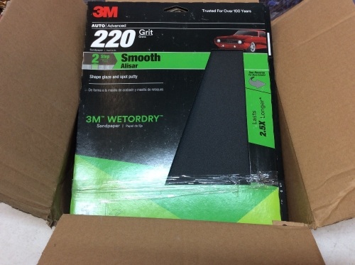 Case of 3M 220 Grit Imperial Wetordry Sandpaper Sheets, 9" x 11" - NEW - Lot 683