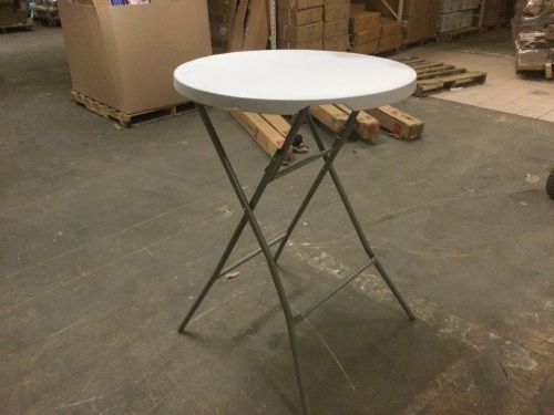 32in Indoor/Outdoor Folding Bar Table - White. New with Damage. SEE PICTURES - Lot 689