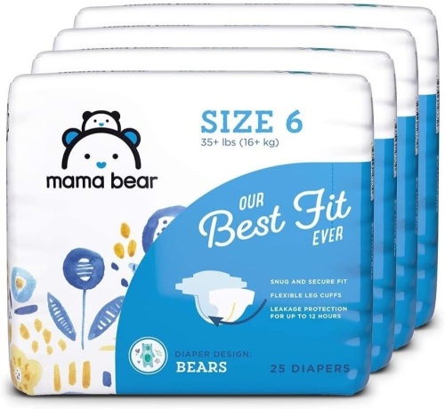 Mama Bear Best Fit Diapers Size 6, 100 Count - Lot 705