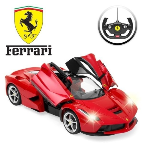 27 MHz 1/14 Scale Kids Ferrari Model RC Toy Car w/ 5.1 MPH Max Speed, Lights. Appears New - Lot 706