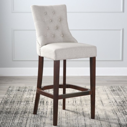 Belham Living Thomas Tufted Tweed Bar Stool. Appears New - Lot 708