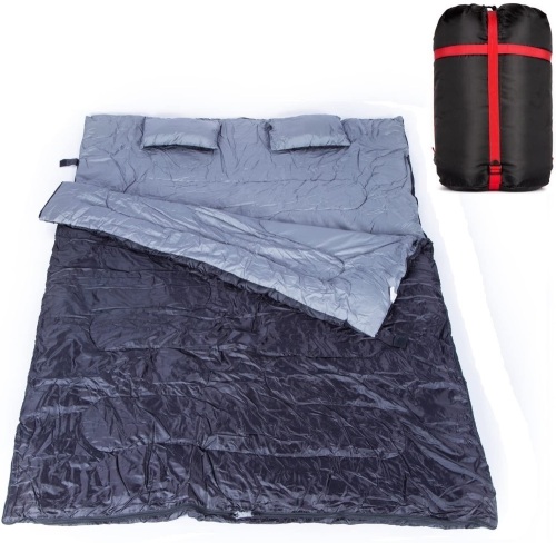 2-Person Giant Double Sleeping Bag with 2 Pillows and Carrying Bag - Appears New  - Lot 714