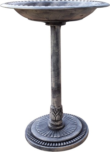 Outdoor Pedestal Bird Bath, Faux Stone Design. Appears New - Lot 740