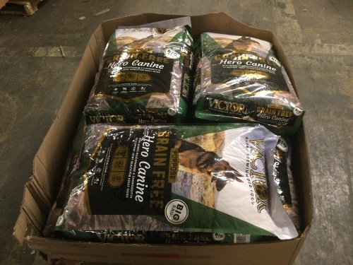 (9) Bags of Victor Dog Food Grain-Free Joint Health Beef Meal and Sweet Potato. A Couple of Bags have splits. - Lot 1087