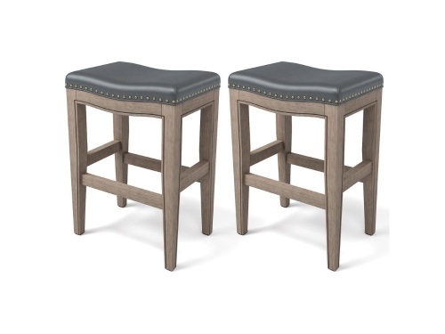Furgle 25" Rectangular Design Saddle Stools, Set of 2 - Appears New  - Lot 911