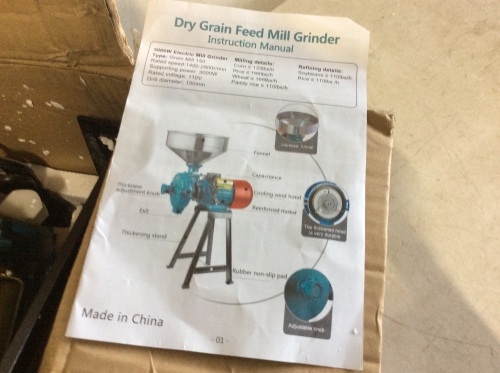 Dry Grain Feed Mill Grinder - E-Comm Return, Unknown Condition  - Lot 1171