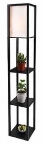 ELECWISH 63" Shelf Floor Lamp with Linen Shade - Appears New - Lot 848