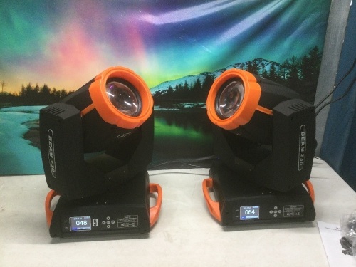 Lot of (2) Moving Head Beam Stage Lights - E-Comm Return, Power On & Move, Do Not Light Up, Cosmetic Damage, Parts/Repair  - Lot 181