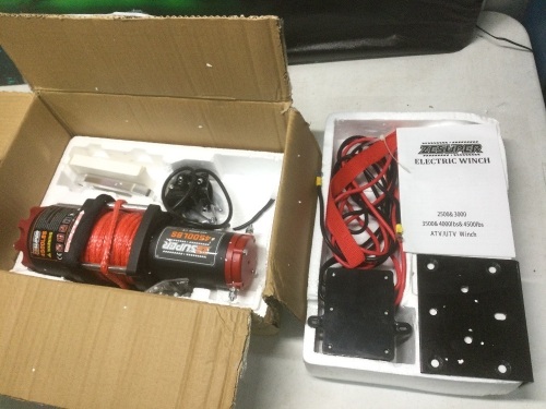 ZESUPER Electric Winch 4500LBS 12V Synthetic Rope - E-Comm Return, Unknown Condition  - Lot 557