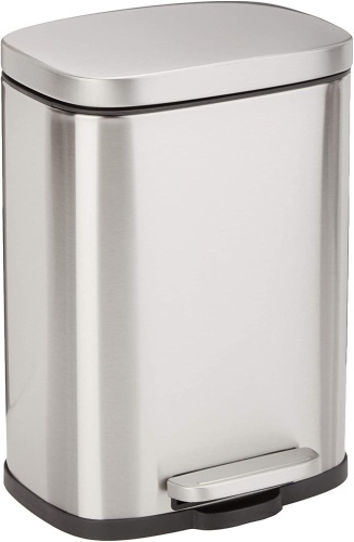 Lot of (3) Amazon Basics 1.3 Gallon Soft-Close Trash Cans with Foot Pedal - New - Lot 594