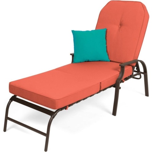 Outdoor Chaise Lounge Recliner Chair Furniture w/ 2 Cushions - Appears New   - Lot 571