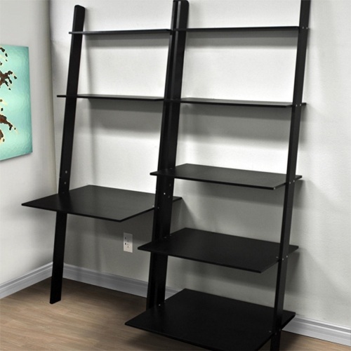 Leaning Shelf Bookcase with Desk Space - Appears New - Lot 574