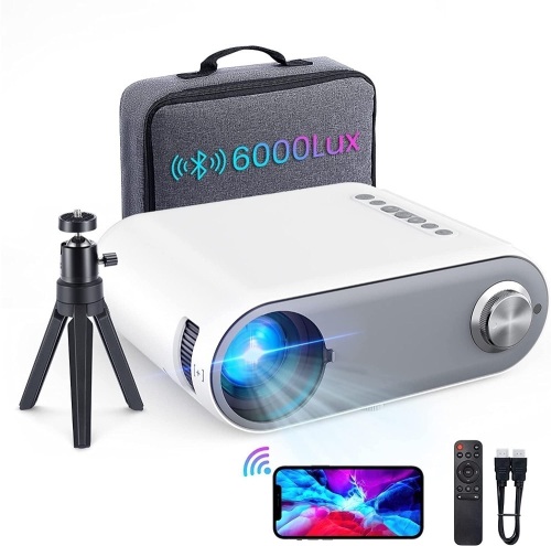 VicTsing Portable WiFi Bluetooth 6000L HD 1080P Supported LED Mini Projector - New - Lot 308